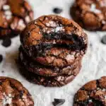 Chewy brookie with crackled top and gooey chocolate center topped with sea salt