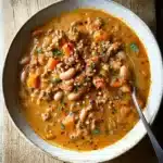 Chicken Chili with Pumpkin (Ultimate One-Pot Comfort Recipe) 9 Bowl of creamy chicken chili with pumpkin, white beans, and herbs in a rustic ceramic dish