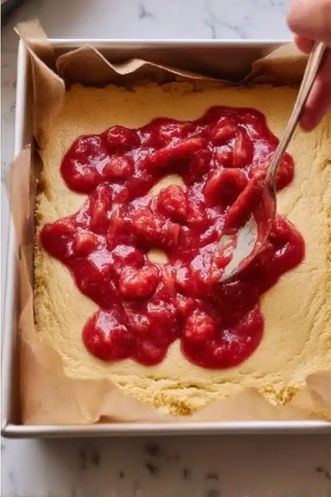 Gluten Free Rhubarb Crumble Bars rhubarb pieces with sugar in bowl