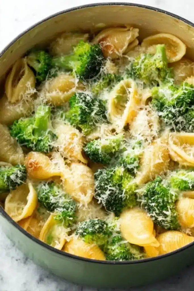 Creamy Broccoli Pasta 4 Creamy Broccoli Pasta with Parmesan cheese and tender broccoli in creamy sauce