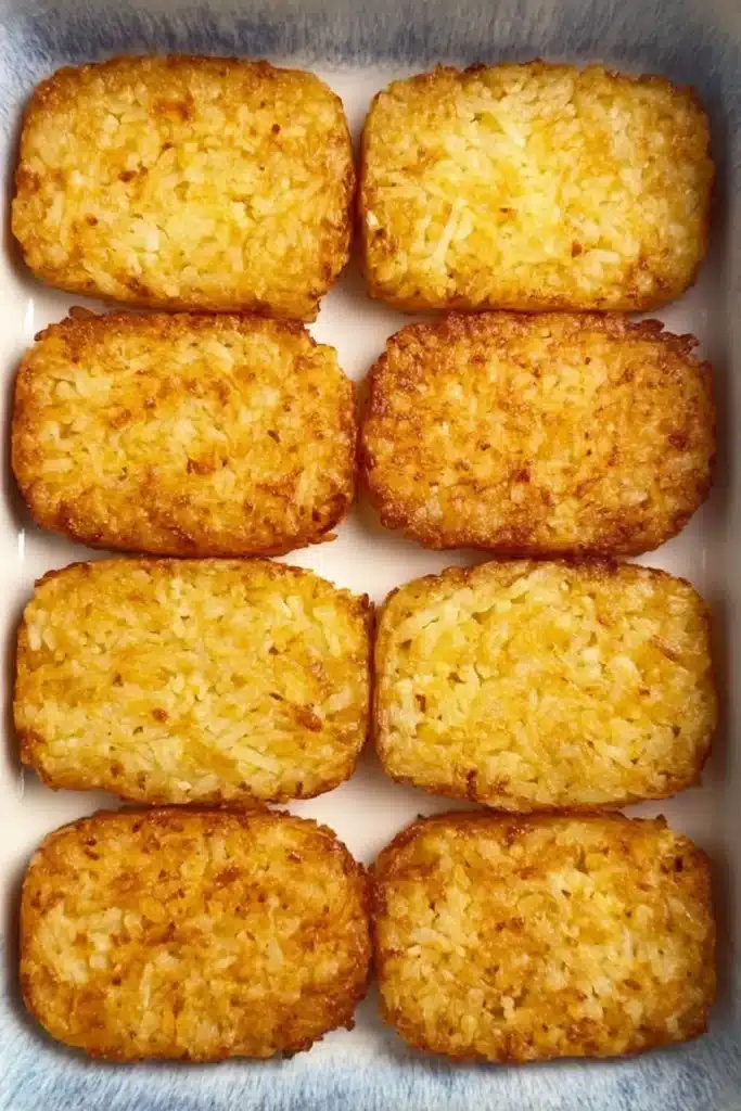 Hash Brown Egg Casserole with crispy hash brown patties in baking dish