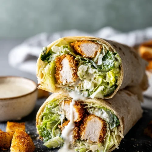 Chicken Caesar Wrap: Easy, Creamy, and Perfect for Busy Nights 5 Chicken Caesar Wrap with crispy chicken, romaine, Parmesan, and Caesar dressing